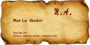 Maria Andor névjegykártya